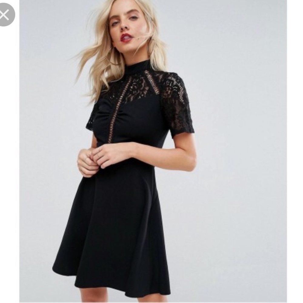 ASOS | lace trim skater dress
